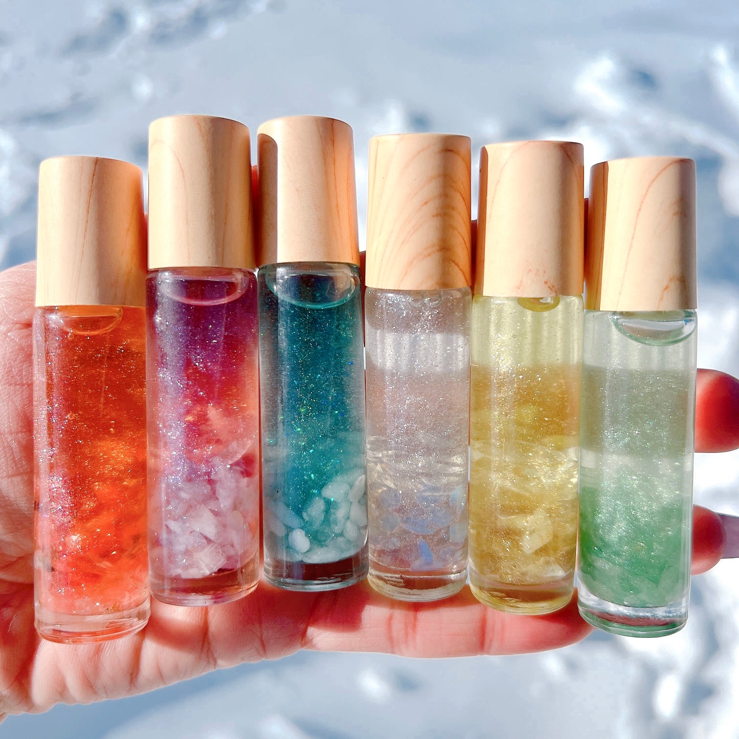 Crystal Stone Lip Oil - Love Potion Shimmering Glitter